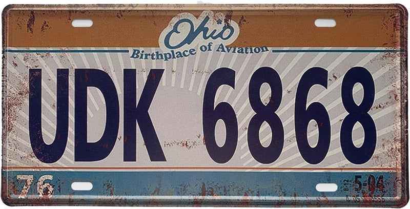 ROOKOPR Ohio License Plate Aluminum Novelty Car Decor License Plates 12"x6" Front of Car Decorative Retro Rusty License Plate for Men Women Car-35 - Image 1